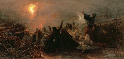 Self-Immolation, 1884 by Grigori Grigorievich Mjasoedov